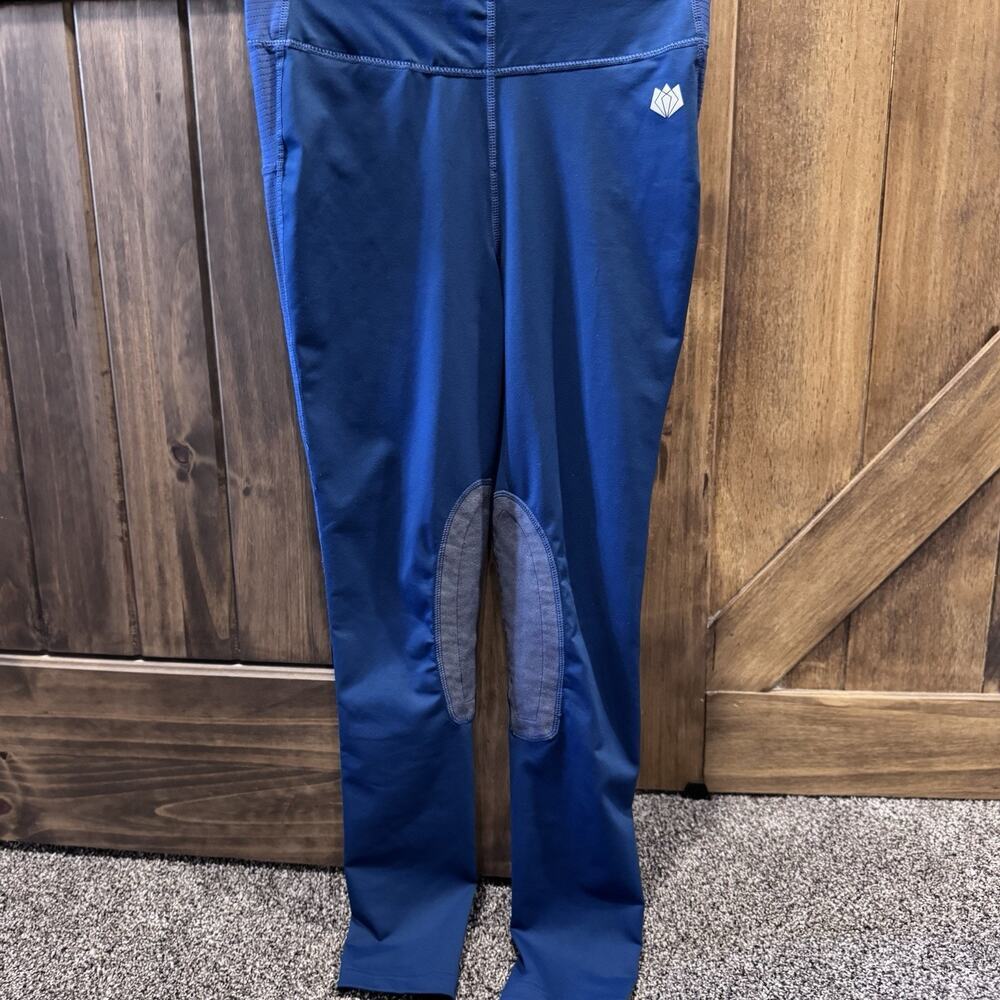 FitsT4 Sports Women’s Equestrian Riding Tights | Size‎ S | Navy Blue Knee Patch